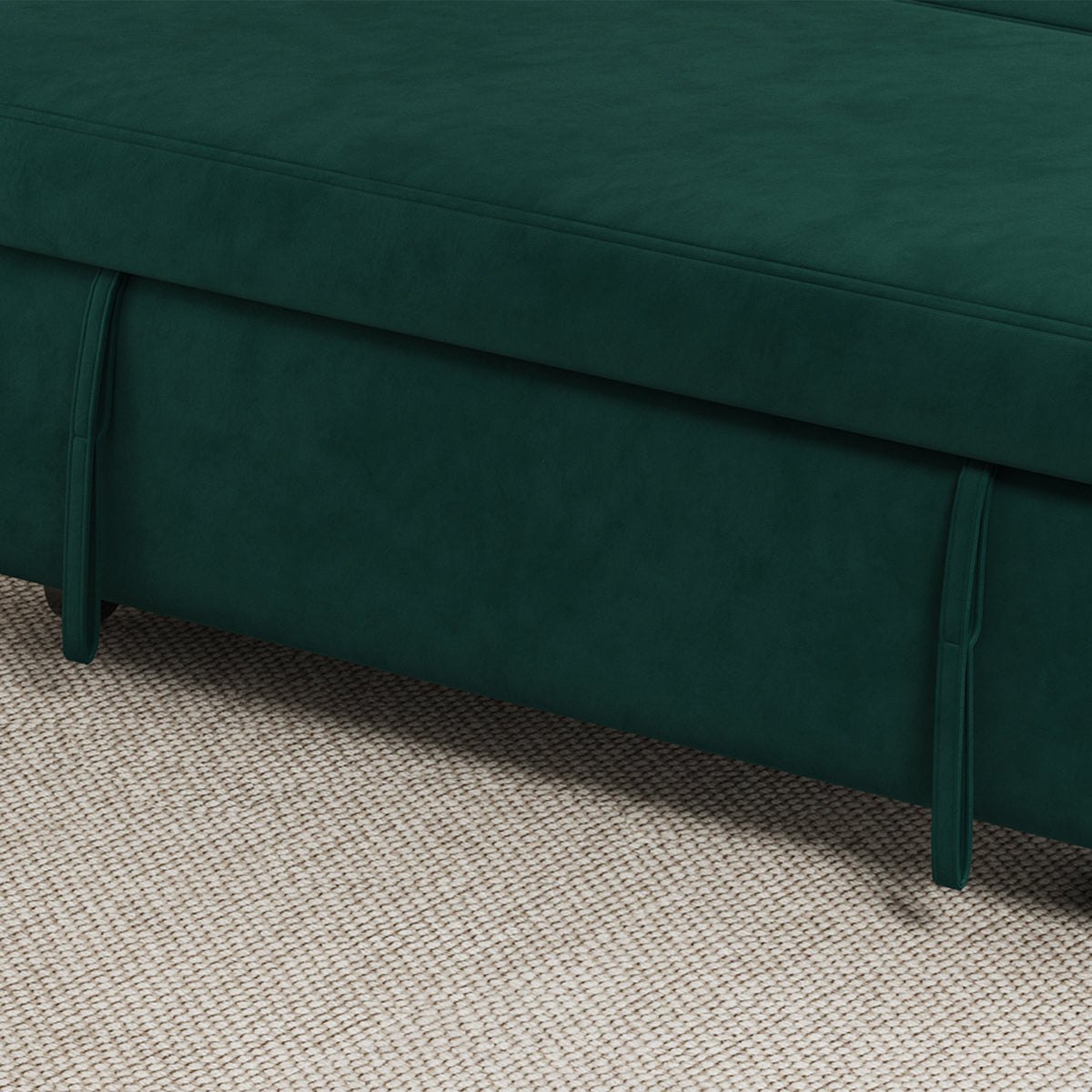 Sofa Pull Out Bed Included Two Pillows 54" Green Velvet Sofa for Small Spaces W1278125092-djyc