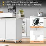 K&K 53.2''Kitchen Island with Drop Leaf, Kitchen Storage Cart with Spice Rack, Towel Rack and 2 Drawers, Rolling Kitchen Island on Wheels with Adjustable Shelves for Kitchen, Dining Room, White N707P173041W-djyc