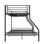 Heavy Duty Twin-Over-Full Metal Bunk Bed, Easy Assembly with Enhanced Upper-Level Guardrail, Black W84056876-djyc
