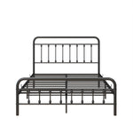 FULL Metal Platform Bed Frame with Headboard, Strong Slat Support, No Box Spring Needed,Easy Assembly BLACK W84034826-djyc