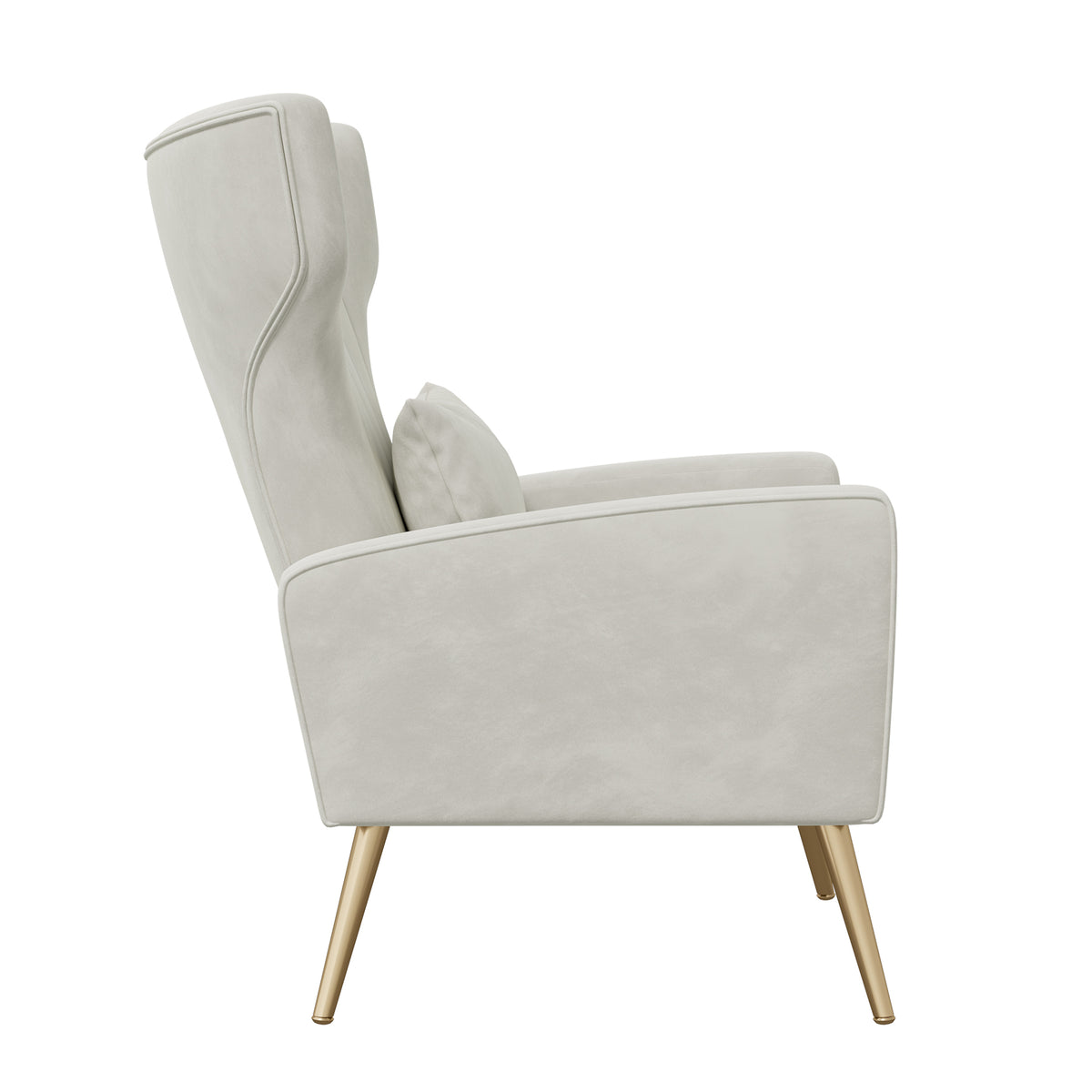 Fashionable High-Back Velvet Upholstered Armchair: High-Density Foam & Adjustable Feet FU01055-wz