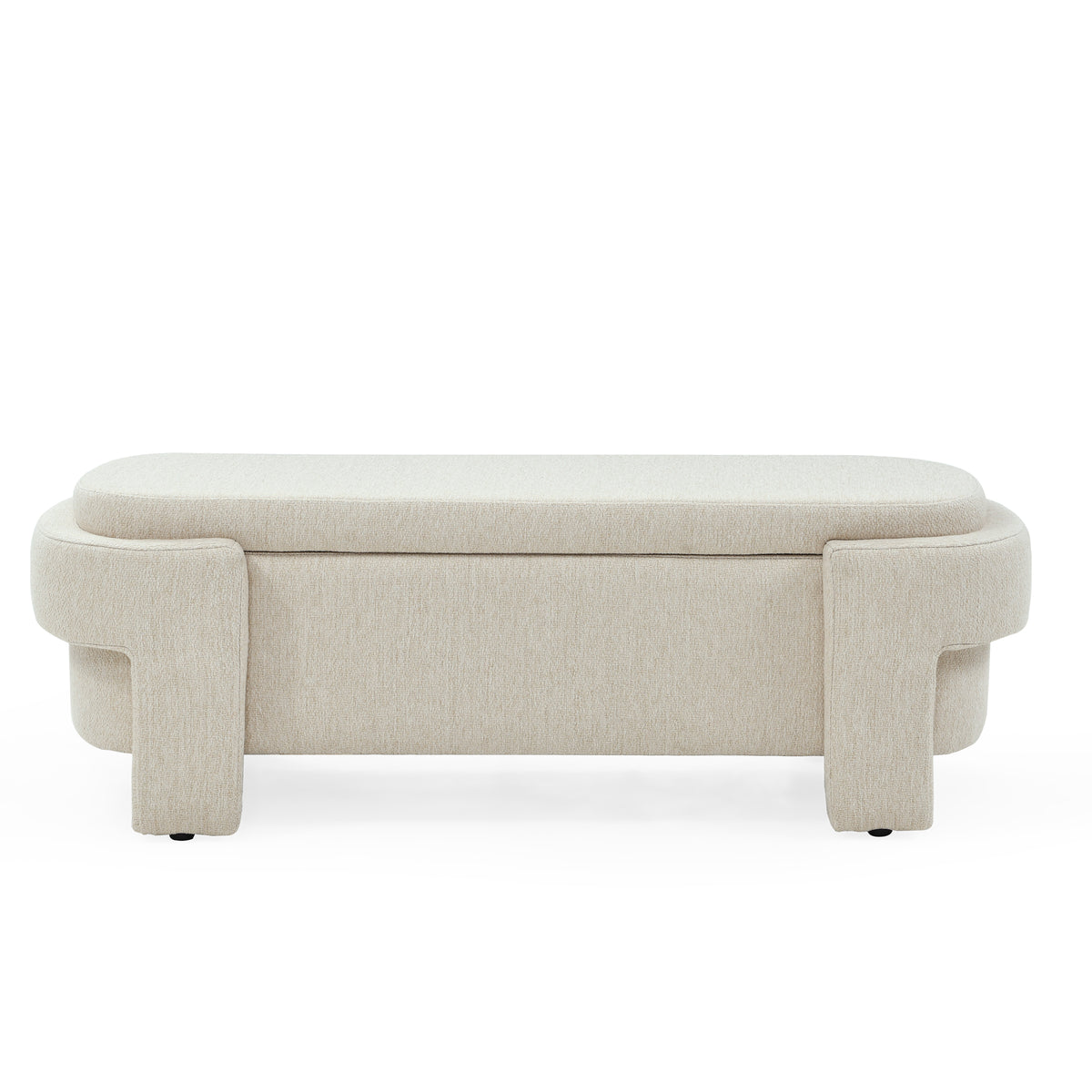 Linen Fabric Upholstered Bench with Large Storage Space for the Living Room, Entryway and Bedroom,Beige,( 51.5''x20.5''x17'' ) W48790040-djyc