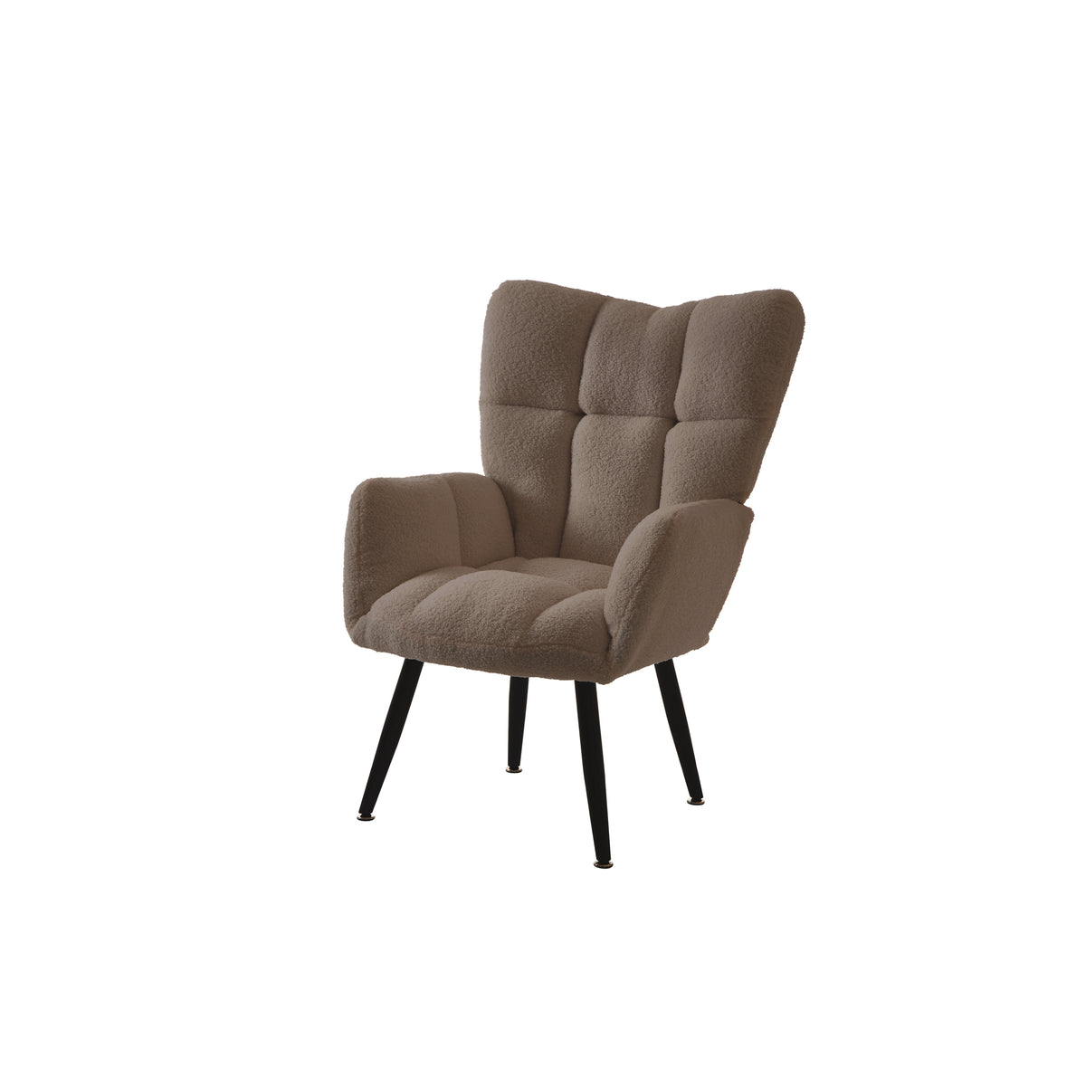 Modern Single Sofa Armchair with High Backrest Comfy Reading Chair for Small Spaces/Living Room/Bedroom/Apartment (COLOR:BROWN) W1669P175504-djyc