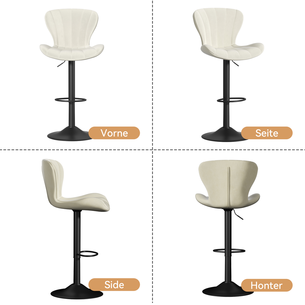 High-End Waterproof and Breathable Bar Stool: Wide Footrest & Comfortable Wide Seat FU01052-wz