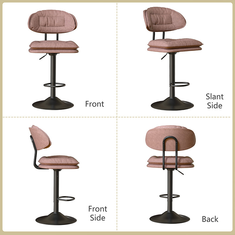 Modern Waterproof Bar Stool: Ergonomic Design & Dual-Layer Ultra-Soft Seat Cushion and Backrest FU01037-wz