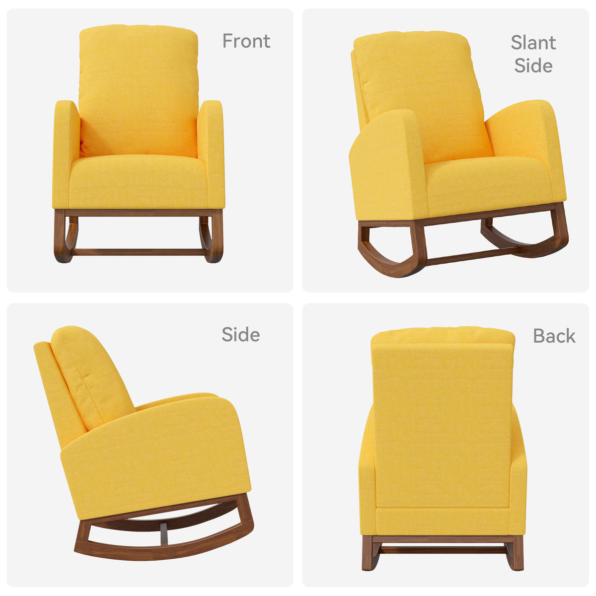 Lounge Fabric Accent Rocking Chair：Durable Wooden Legs&Towel Fabric FU01069-wz