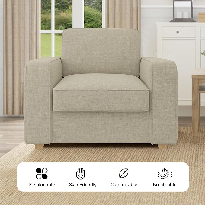 Modern Minimalist Single Sofa: High-Density Sponge & Wide Armrest Design FU01048-wz