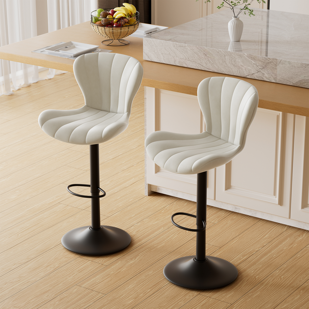 High-End Waterproof and Breathable Bar Stool: Wide Footrest & Comfortable Wide Seat FU01052-wz