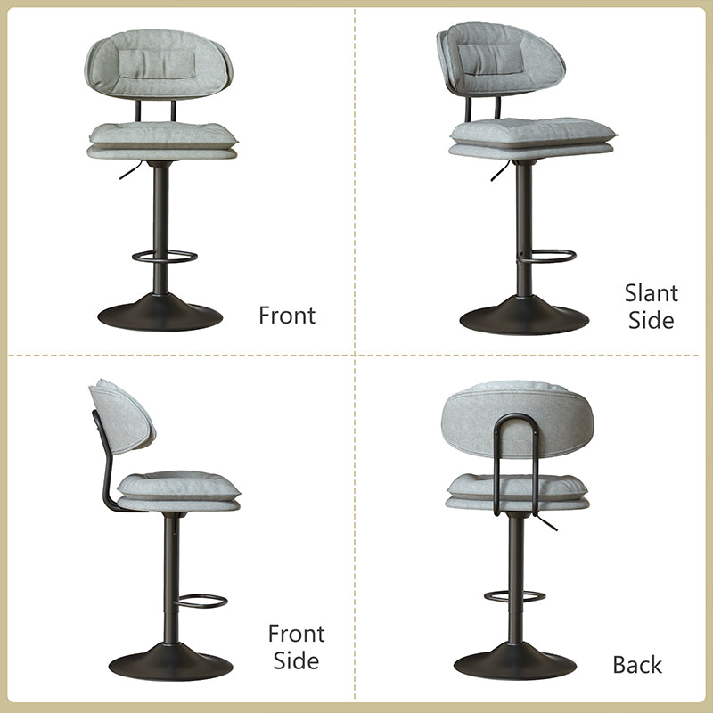 Modern Waterproof Bar Stool: Ergonomic Design & Dual-Layer Ultra-Soft Seat Cushion and Backrest FU01037-wz