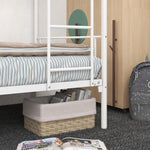 Twin-Over-Twin Bunk Bed with Metal Frame and Ladder, Space-Saving Design,White W84034153-djyc