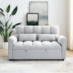 Loveseats Sofa Bed with Pull-out Bed,Adjsutable Back,Light Grey W487109970-djyc
