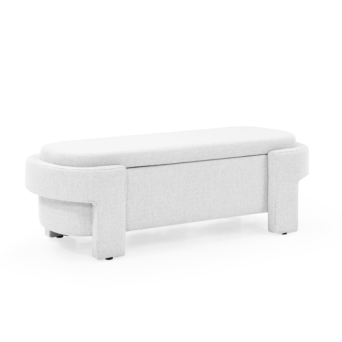 Linen Fabric Upholstered Bench with Large Storage Space for the Living Room, Entryway and Bedroom,White,( 51.5''x20.5''x17'' ) W48790039-djyc