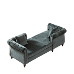 81-inch Chenille Face-to-face Chaise Lounge with Two Pillows,Nailhead trim,Button Tufted Design and Rolled Arms for Lounge, Living room and Office W834S00318-djyc