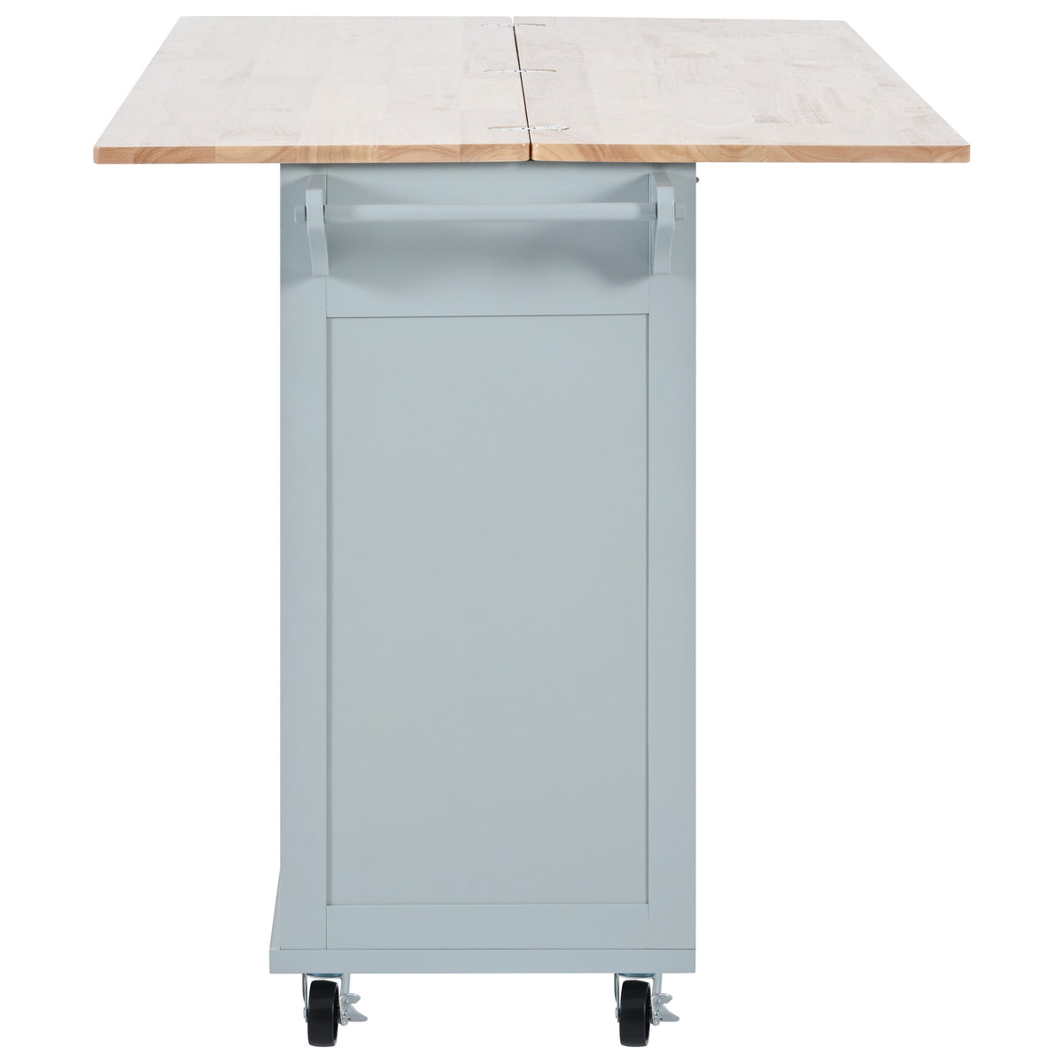 K&K Kitchen Island with Foldable Counter Top, Kitchen Storage Cart with Slide-Out Shelf, Towel Rack and Drawer, Rolling Kitchen Cart on Wheels, for Kitchen, Living Room, Dining Room, Grey Blue N707P173036G-djyc