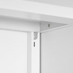 Metal Printer Stand with Storage Mobile Printer Tables for Small Spaces with Door Adjustable Shelf File Cabinet on Wheels for Home Office (White) W1247110443-djyc