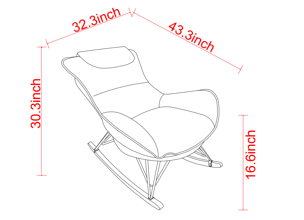 Leisure sofa single rocking chair, light luxury sofa chair, balcony leisure area single chair, comfortable and breathable,detachable and washable seat cushion(Color:Light Green ) W1669P152762-djyc