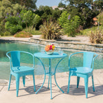 Whimsical Powder-Coated Iron 3-Piece Bistro Set for Outdoor Relaxation 56558.00MCB-djyc