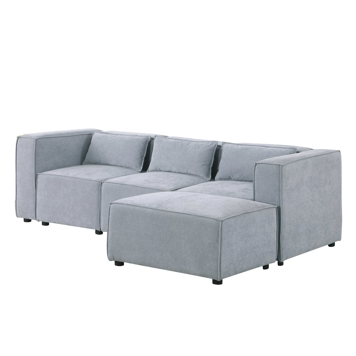 modular sofa Grayish bluechenille fabric,simple and grand, the seat and back is very soft. this is also a KNOCK DOWN sofa W1099S00109-djyc