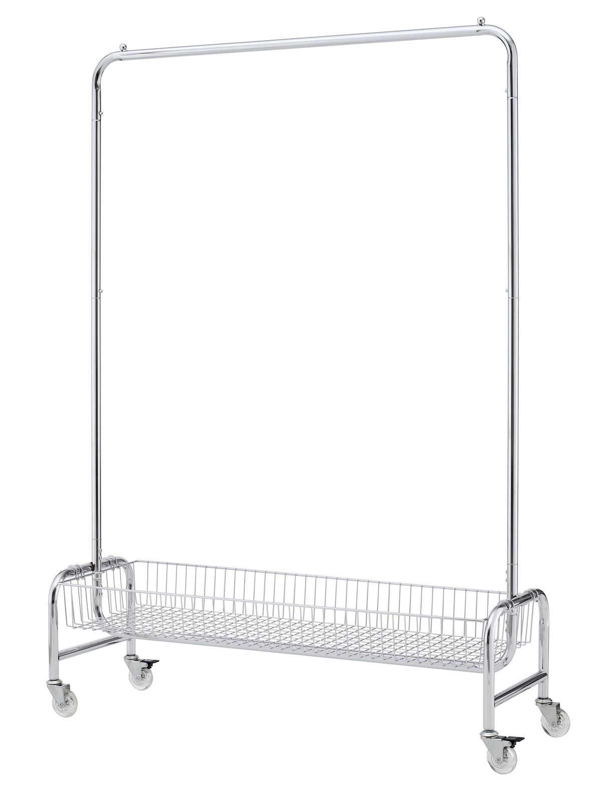 Garment Rack with Basket on Wheels Rolling Clothes Rack for Hanging Clothes Heavy Duty Garment Rack,2 pcs in one carton W1903P203897-djyc