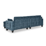 Sectional 3-Seaters Sofa ,Double-sided multi-functional footstool, storage mat , Non-slip leg, two pillows, Velvet,Navy blue W487S00239-djyc