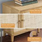 Buffet Cabinet with Storage,Storage Cabinet with Natural Rattan Decorated Doors,Rattan Cabinet with Adjustable Shelf,Sideboard for Living Room,Kitchen,Hallway,2 doors, storage, Natural W1998128697-djyc