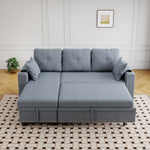 85 "multi-functional dark grey sofa. L-shaped sofa Cotton and linen sofa bed can be combined into one W1278S00008-djyc