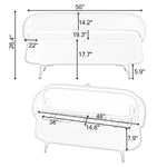 50-Inch Multi-Functional Long Rectangular Bedside Storage Sofa Stool in Teddy Fleece: Dreamy Comfort for Your Fashionable Home W1278122700-djyc