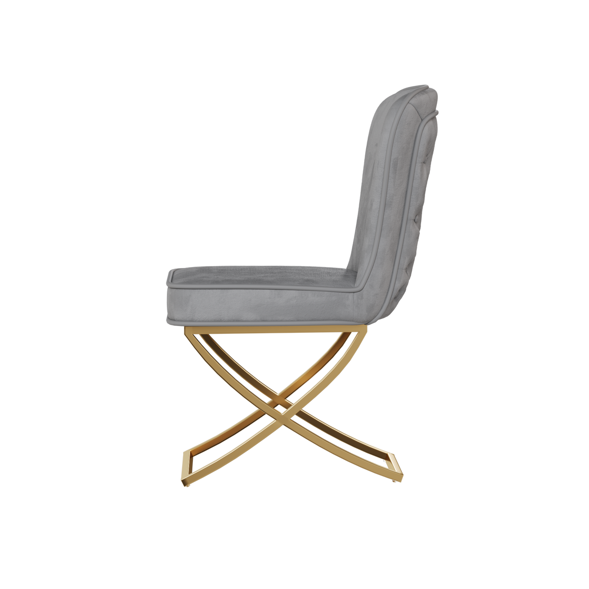 Dining Chair Set of 2, grey velvet Backrest and golden Metal legs.For Modern Kitchen Dining Room Chair for Kitchen Living Modern decorative Leisure chairs Office chairs W1727P195279-djyc