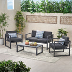 Weather-Resistant Aluminum Outdoor Chat Set with Cushions – Perfect for Relaxing with Friends 57715.00NS-djyc
