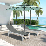 Aluminium 10ft 3 Tier Auto-tilt Umbrella ,Outdoor Patio Umbrella - Market Table Pool Deck Umbrella (Base Not Included)-( Light green ) W640P234560-djyc