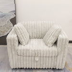 44.9" Rabbit Plush Modular Sofa Single - Highly Comfortable, Stylish & Functional for Bedroom & Living Room, Light gray W1767S00005-djyc