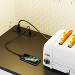 K&K 71" Farmhosue Pantry Bar Cabinet with Internal Storage Rack,Kitchen Cabinet with Hutch,Sliding Door,Power Outlet,Pegboard,Wine & Glasses Rack,3 Drawers,Rustic Coffee Bar Storage Cabinet,White Oak N707S000008W-djyc