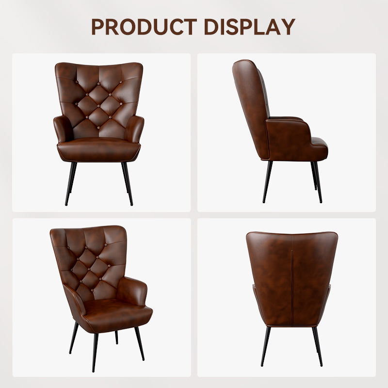 Ergonomic Leather Armchair: Thick 4.5-Inch Cushion and Adjustable Foot Support FU01030-wz