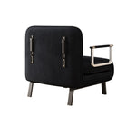 31.5″ Convertible Chair Bed, Tri-Fold Sofa Bed with Adjustable Backrest & Pillow, Leisure Chaise Lounge Couch with Sturdy Steel Frame for Home & Office, Comfortable Sleeper Chair black W1767P220577-djyc