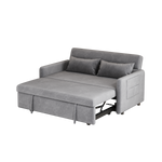 Sofa Pull Out Bed Included Two Pillows 54" Grey Velvet Sofa for Small Spaces W1278125091-djyc