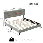King Bed Frame with Headboard,Sturdy Platform Bed with Wooden Slats Support,No Box Spring,Mattress Foundation,Easy Assembly W1793140486-djyc