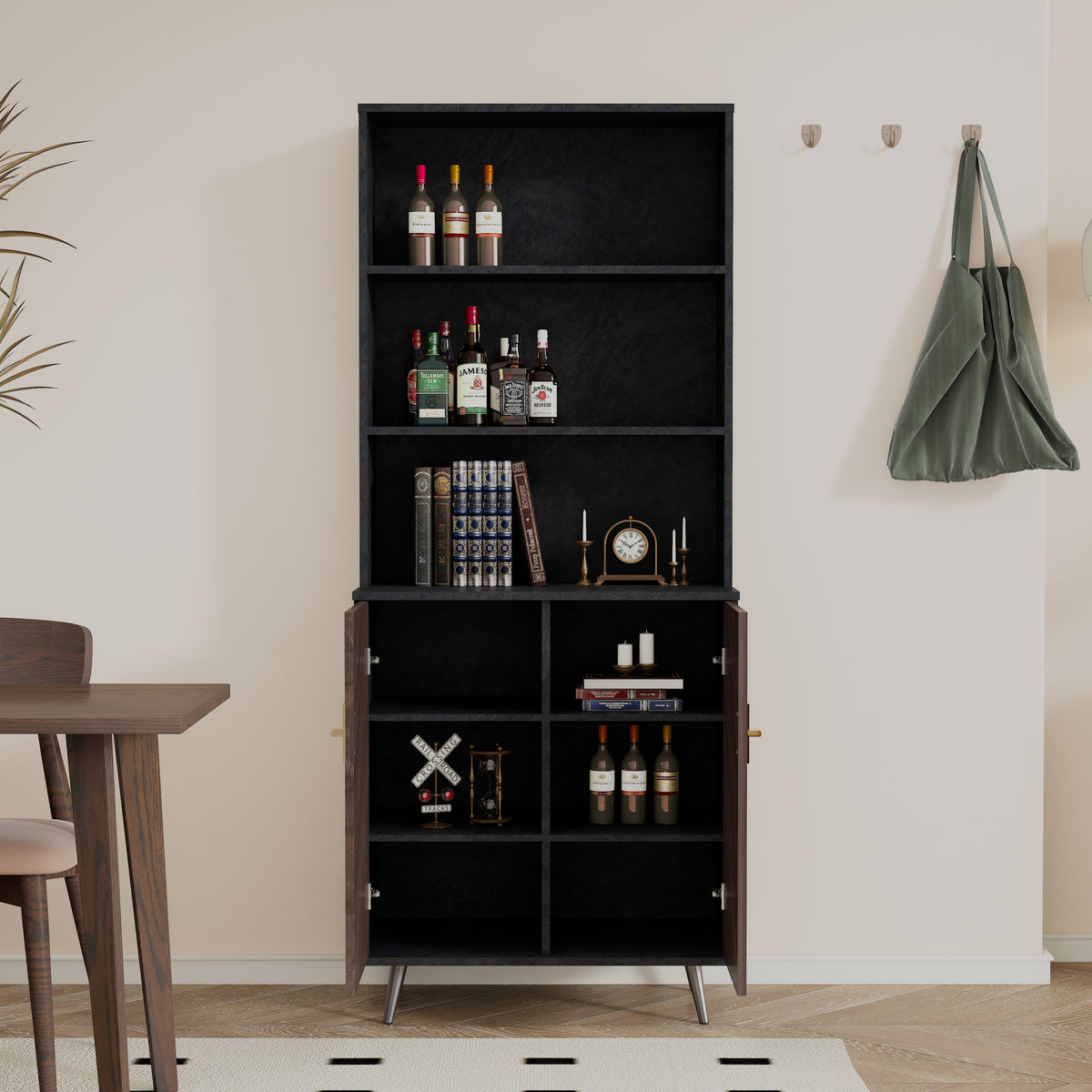 Accent Storage Cabinet with Doors, Bar Cabinet Buffet Cabinet with Storage for Living Room, Hallway, Kitchen W881106463-djyc