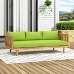 Acacia Wood Daybed with Slat Paneling and Water-Resistant Cushions for Outdoor Comfort 66327.00GRN-djyc