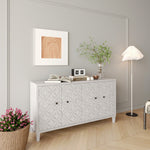 Accent Cabinet 4 Door Wooden Cabinet Sideboard Buffet Server Cabinet Storage Cabinet, for Living Room, Entryway, Hallway, Office, Kitchen and Dining Room, White Wash W1435P153086-djyc