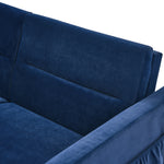 Loveseats Sofa Bed with Pull-out Bed,Adjsutable Back and Two Arm Pocket,Blue (54.5"x33"x31.5") W48766864-djyc