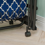 Metal Folding Bed Frame with Foam Mattress for Small Space, Easy Storage and Movable with 4 Castors W1960P162804-djyc