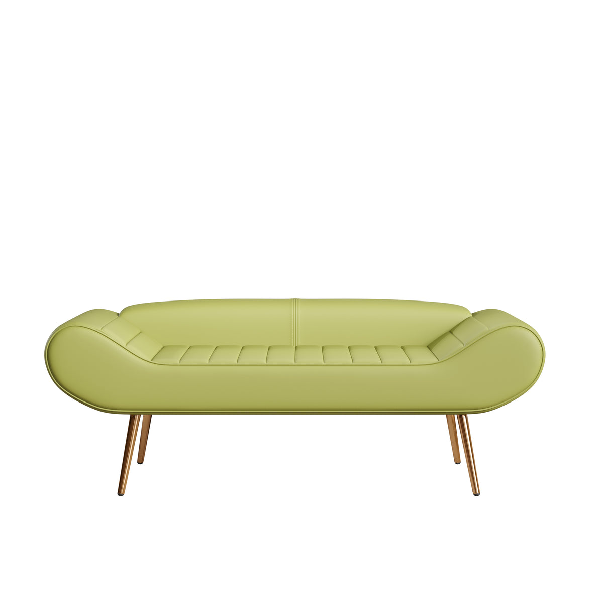 Versatile Green 57-Inch Sofa Stool with PVC Fabric: Perfect for Bedside or Porch Addition W1278122705-djyc