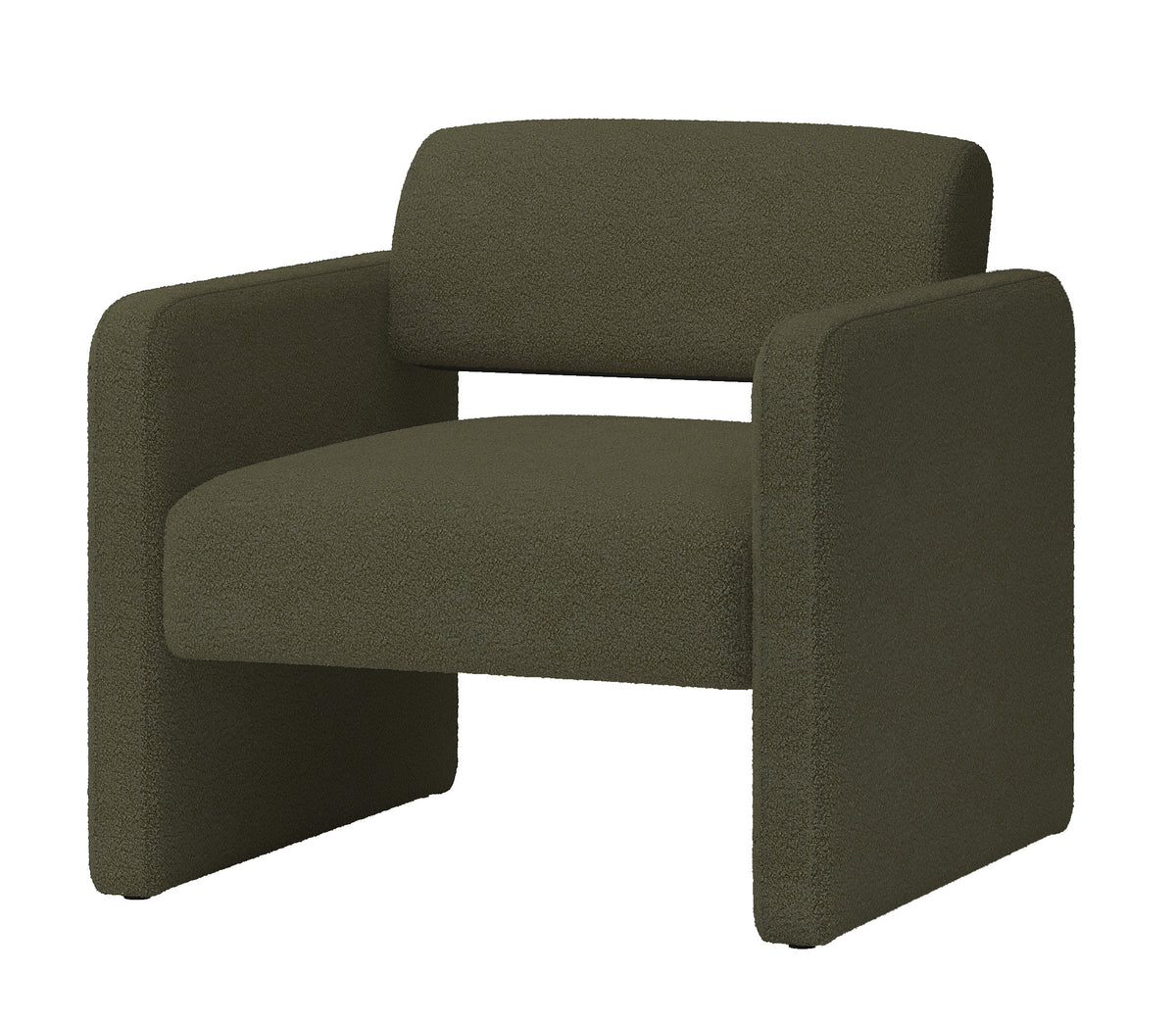 Green single sofa chair, upholstered comfortable chair with armrests, for dining room/bedroom/living room/reception - Green (30.9"*30.51"*30.11") W487P183021-djyc