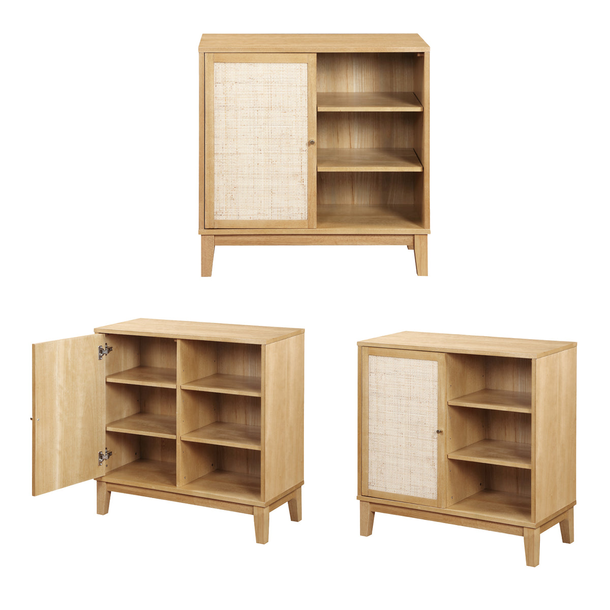 Buffet Cabinet with Storage,Storage Cabinet with Natural Rattan Decorated Doors,Rattan Cabinet with Adjustable Shelf,Sideboard for Living Room,Kitchen,Hallway,1 doors, shelf with storage, Natural W1998128703-djyc