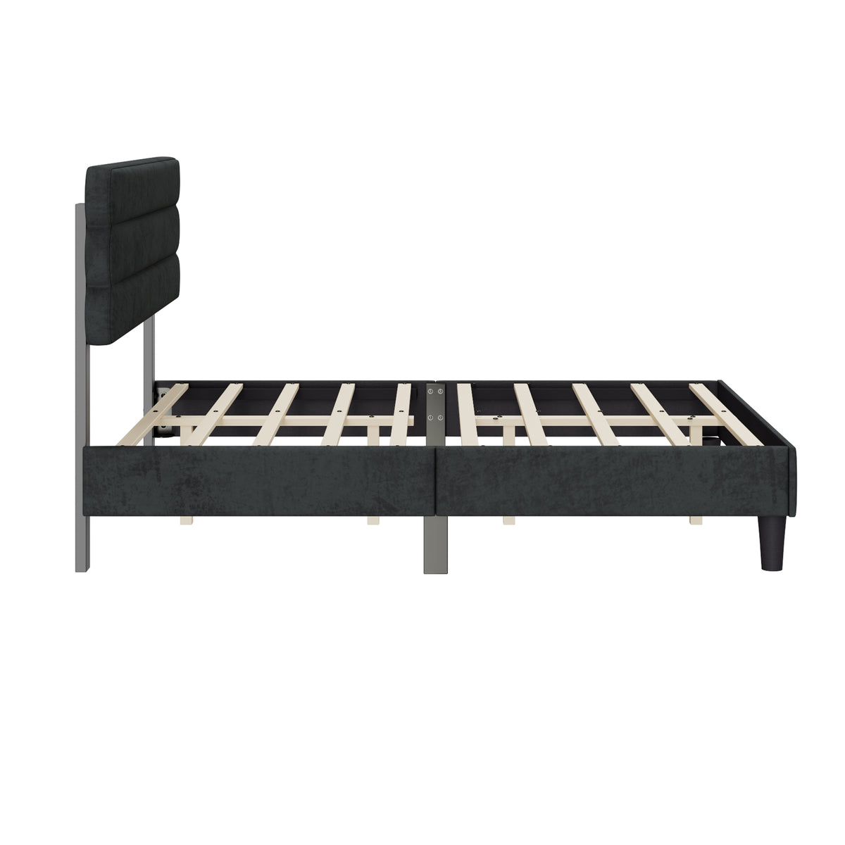 Queen Bed Frame with Headboard,Sturdy Platform Bed with Wooden Slats Support,No Box Spring,Mattress Foundation,Easy AssemblyDARK GREY W1793140483-djyc