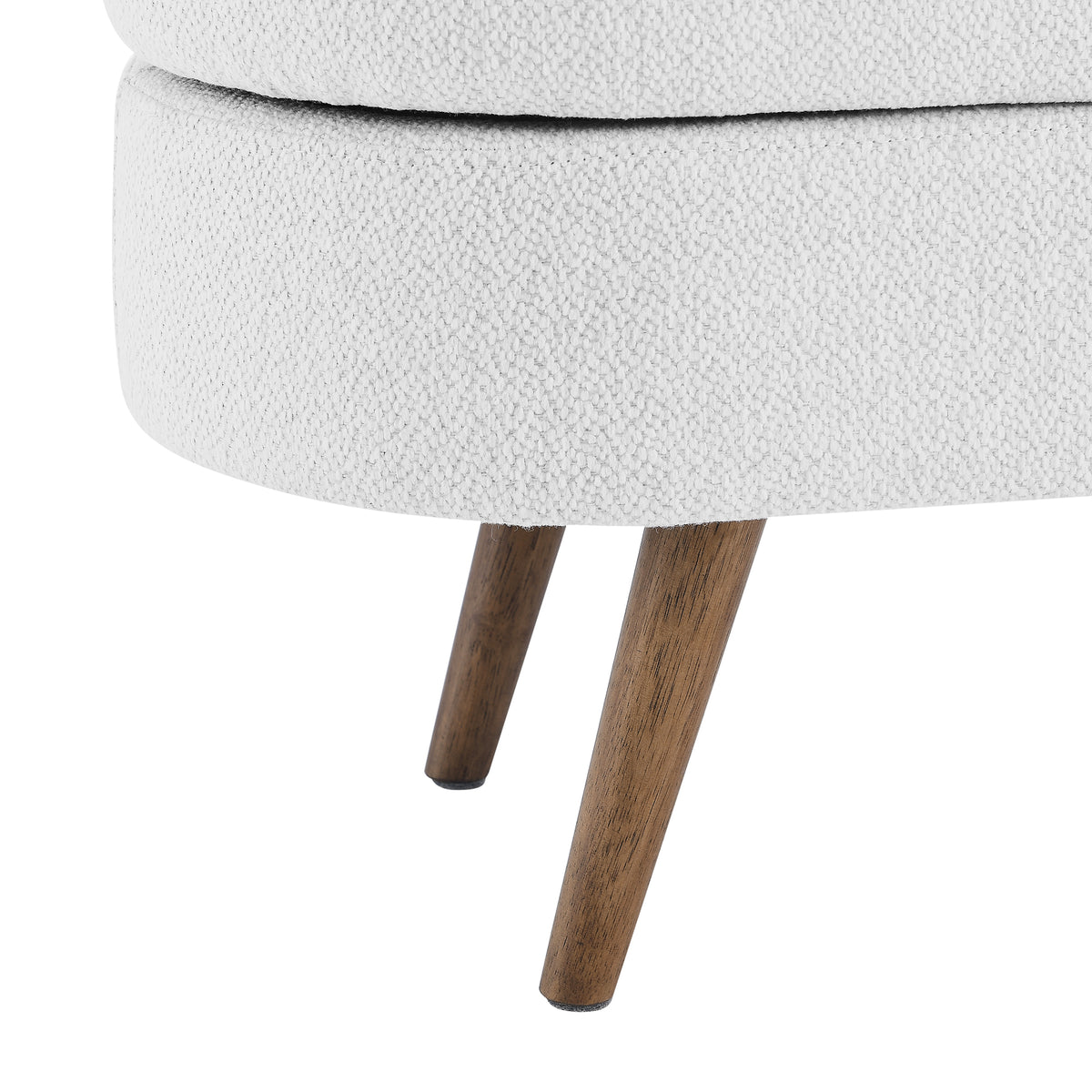 Ottoman Oval Storage Bench,Rubber Wood Legs,White(43.5"x16"x16") W48764885-djyc