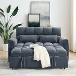 Loveseats Sofa Bed with Pull-out Bed,Adjsutable Back,Blue+ Grey W487109971-djyc