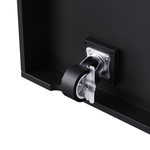 K&K 53inch Large Kitchen Island with 2 Bar Stools, Power Outlet,Door Internal Storage Rack, Kitchen Storage Cart on 5 Wheels with Drop Leaf, 5 Open Side Racks, 3 Drawers, for Kitchen,Dining Room,Black N707S000007B-djyc