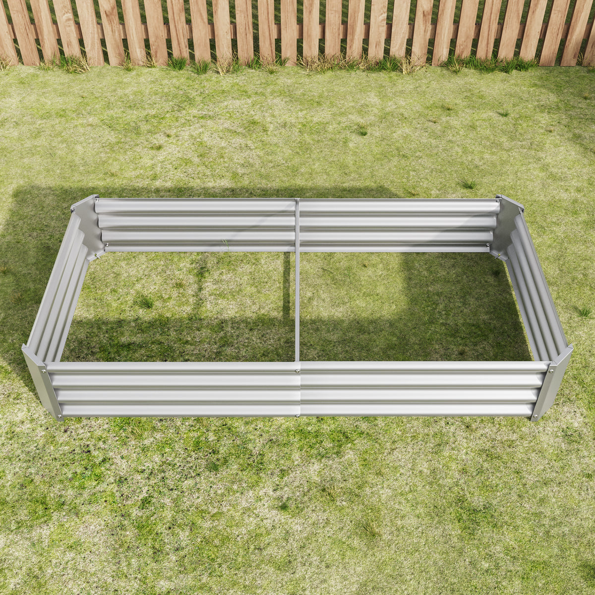 Raised Garden Bed Outdoor, 6×3×1ft , Metal RaisedRectangle Planter Beds for Plants, Vegetables, and Flowers - Silver W84091004-djyc