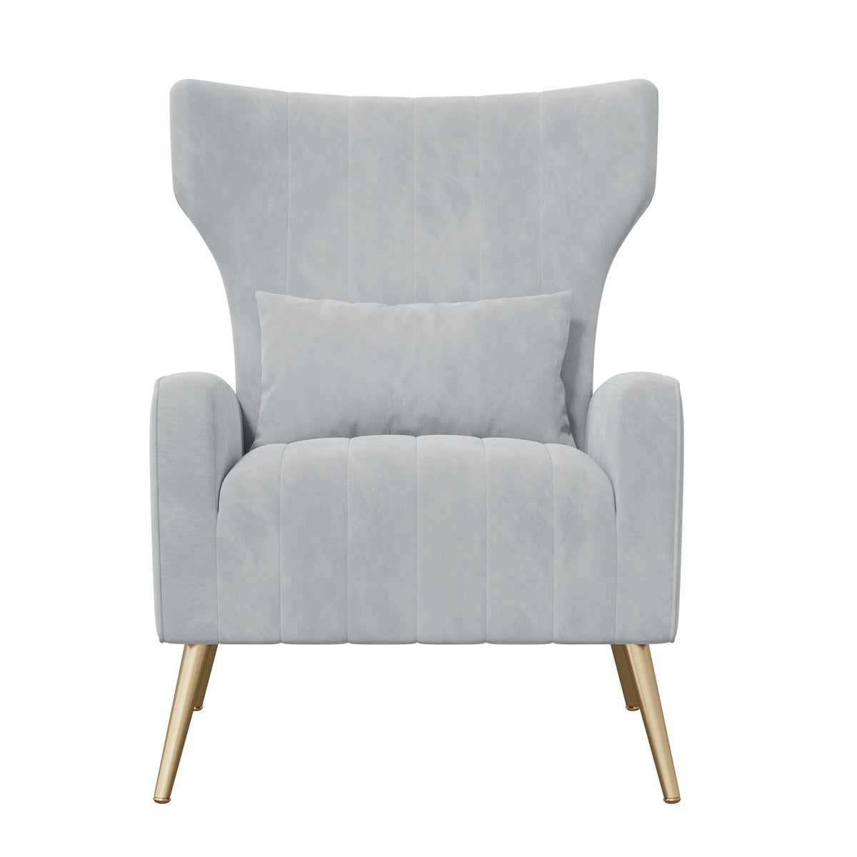 Fashionable High-Back Velvet Upholstered Armchair: High-Density Foam & Adjustable Feet FU01055-wz